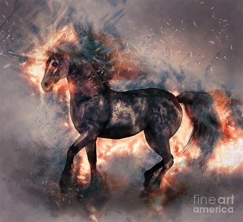 Fire Elemental Unicorn Digital Art By Elle Arden Walby Pixels