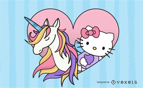Kitty With Pink Unicorn Vector Vector Download