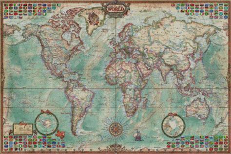Large World Map Counted Cross Stitch Patterns Ankicoleman Designs
