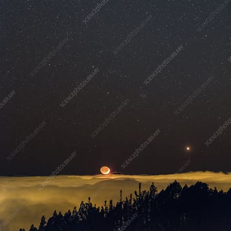 Setting Moon And Venus Stock Image C0397268 Science Photo Library