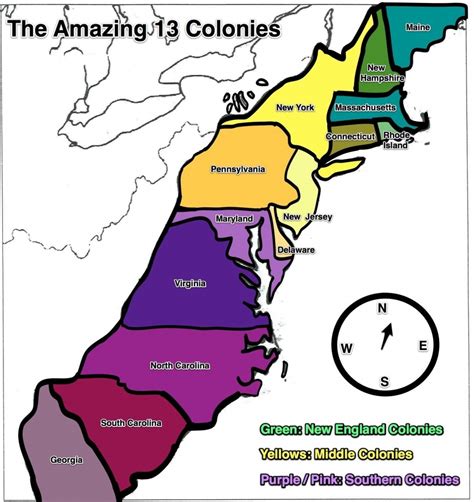 Printable Map Of The 13 Colonies Printable Templates