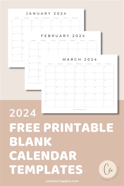 Free Printable 2024 Blank Calendar Templates All 12 Months Free