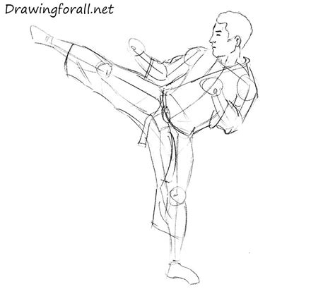 How To Draw A Karate Fighter