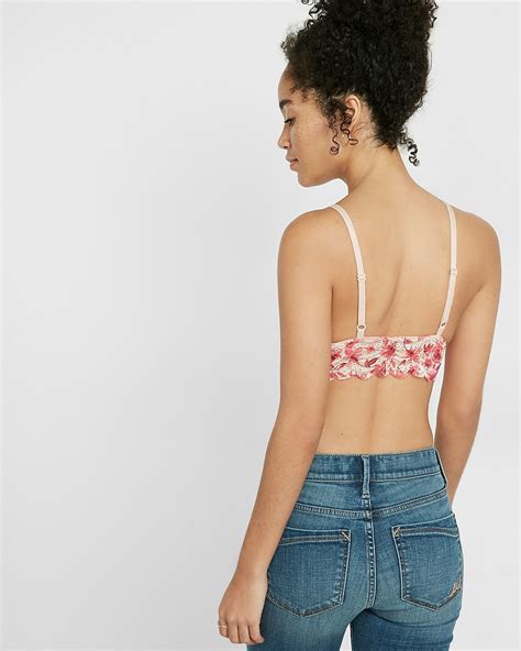 Express One Eleven Unlined Floral Lace Bralette