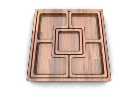 Serving Plates Files In Serving Tray Compartmental Dish Cnc File For Wood Food Snack Tray