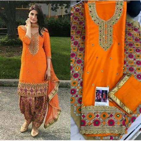 Silk Wedding Wear Party Wear Punjabi Suits With Patiala Salwar Id