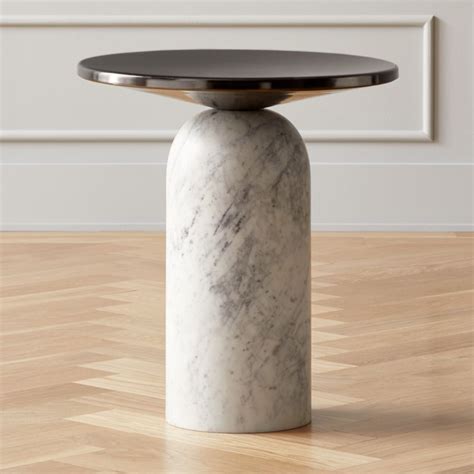 Martini Side Table With White Marble Base Reviews Cb2