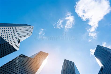 Low Angle View Of Skyscrapers Modern Office Building City In Business