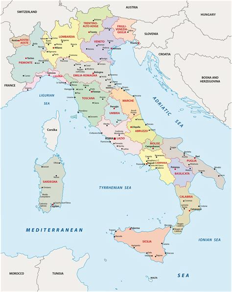 Detailed Map Of Italy With Cities