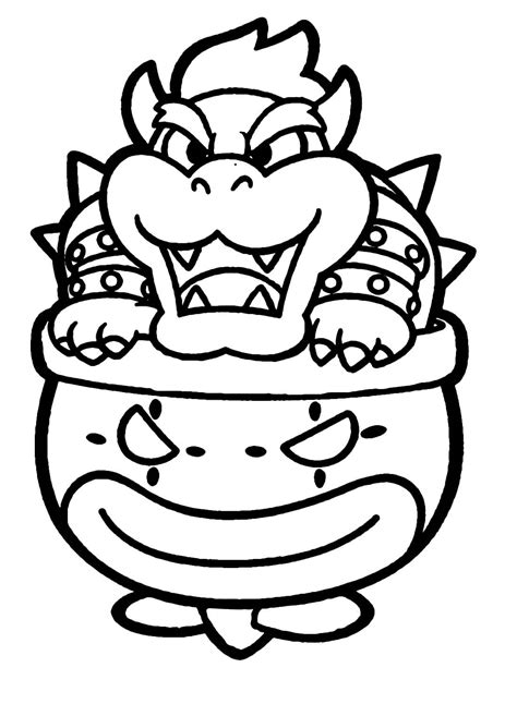 Bowser Coloring Pages Printable Shelter Super Mario C Vrogue Co
