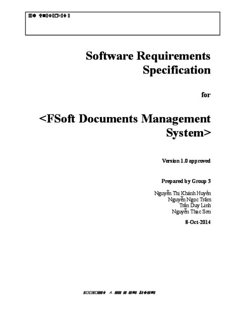 Doc Software Requirements Specification For Version 10