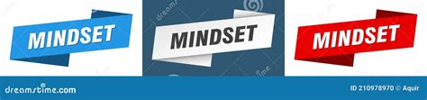 Mindset Banner Mindset Ribbon Label Sign Set Stock Vector