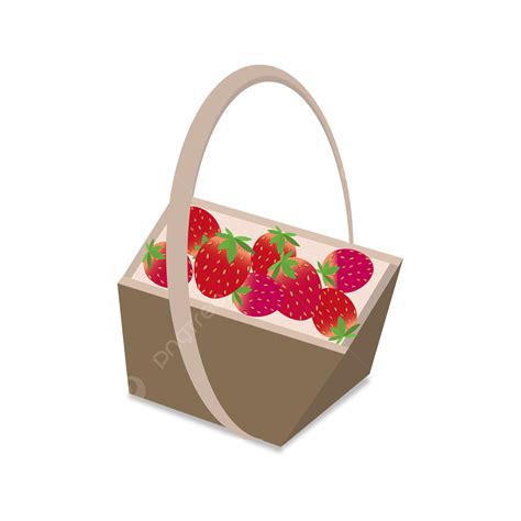 Strawberry Paint Vector Hd Images Strawberry Hand Painted Basket Of