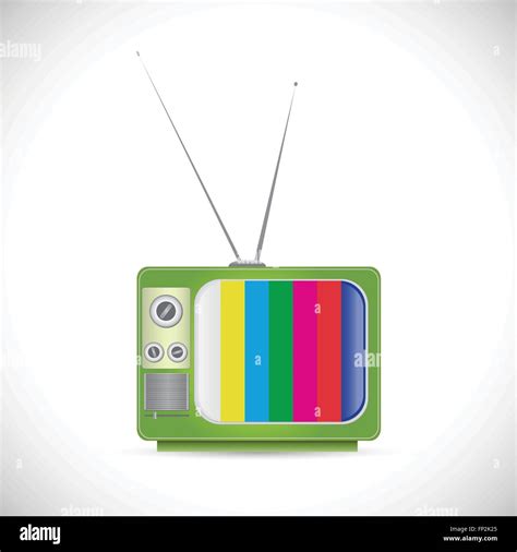 Illustration Of A Vintage Tv Isolated On A White Background Stock