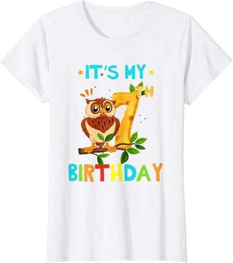7th Birthday Shirt Owl Birthday Shirt 7 Year Old T Shirt