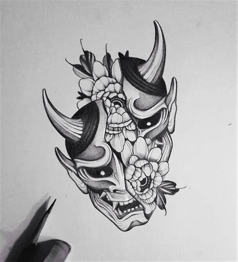 Oni Mask Tattoo Designs With Meaning Tattoosboygirl Mask