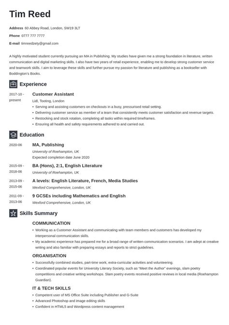 You can complete your undergraduate, masters or a phd degree programs from abroad without ielts. uk student cv example template newcast | Student cv examples, Cv examples, Teamwork skills