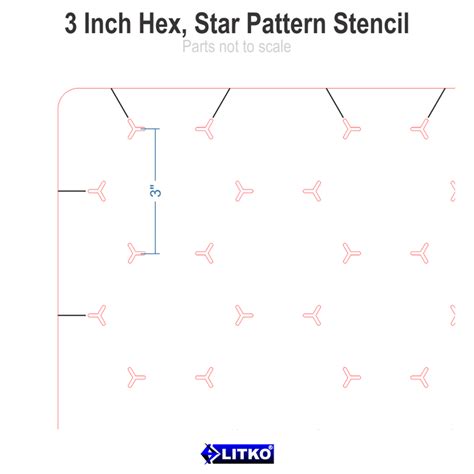 Litko 3 Inch Hex Grid Stencil Star Pattern — Litko Game Accessories