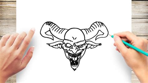 How To Draw A Demon Head Step By Step Youtube