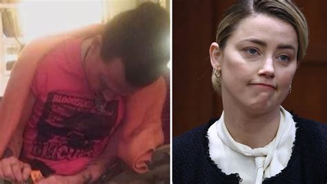 amber heard shares photos of johnny depp passed out after alleged benders