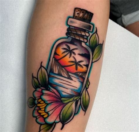 30 Amazing Bottle Tattoos Designs With Meanings Ideas And