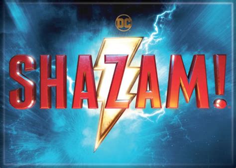 Shazam Movie Name And Lightning Bolt Logo Image Photo Refrigerator