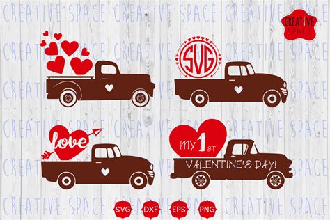 Valentine Truck Svg (Graphic) by creativespace · Creative Fabrica