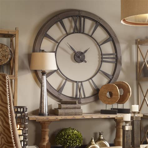Rustic Farmhouse Accessories Large Metal Wall Clock Clock Wall Decor