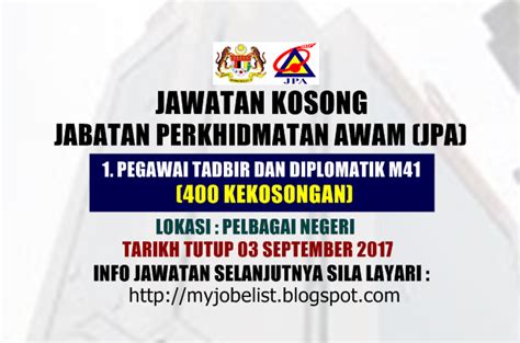 Jabatan Perkhidmatan Awam Malaysia Jpa Jawatan Kosong Kerajaan