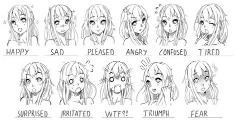 Expresiones Anime Chica Anime Expressions Drawing Expressions Anime