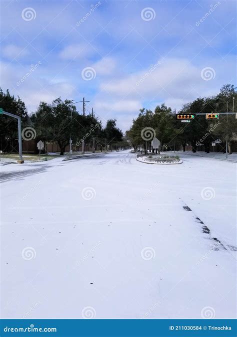 Icy Road Conditions Stock Photo Image Of Froze Icing 211030584