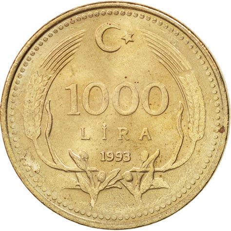 501063 Turquie 1000 Lira 1993 TTB Nickel Brass KM 997 TTB