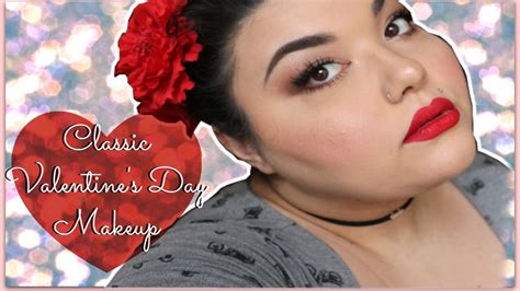 Neutral Smokey Eye Red Lip Valentines Makeup Tutorial