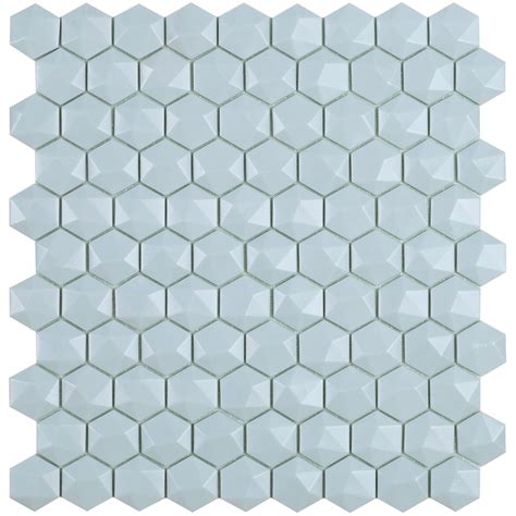 Matte Light Blue 3d Hexagon Tile H35925md Aquablu Mosaics