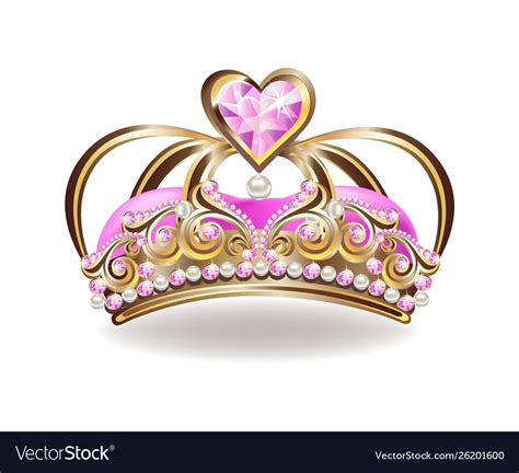 Beautiful Golden Princess Crown Royalty Free Vector Image