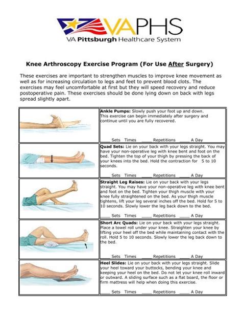 Knee Arthroscopy Exercise Program For Use After Surgery