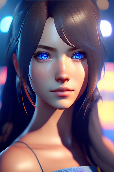 Lexica A Detailed Portrait Of Pretty Anime Girl Blue Eyes Unreal