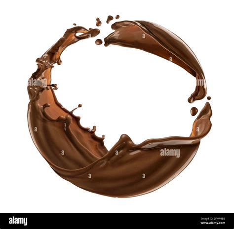 Circle Chocolate Splash Isolated On White Background Stock Photo Alamy
