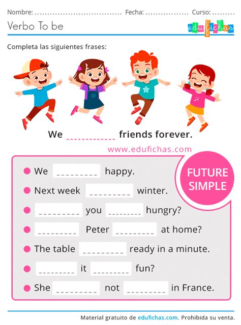 Verbo To Be Ejercicios De Inglés Para Niños Descarga Pdf