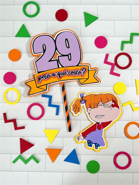 Cake Topper Angelica Rugrats Decorar Cumpleaños Infantil Tortas De