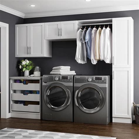 Explore diy laundry storage ideas at hgtv.com for pictures and tips on how to create storage solutions for your laundry room. Madison 105 in. W White Laundry Cabinet Kit ...