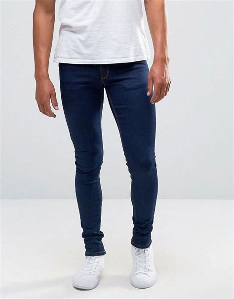 Asos Extreme Super Skinny Jeans In Raw Blue Blue Super Skinny Jeans