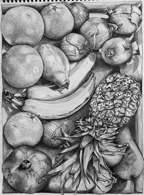 Still Life Fruit Drawing At Explore Collection Of
