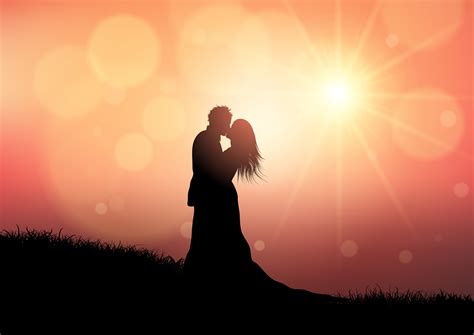 Romantic Couple Sunset Silhouette Wallpapers Hd