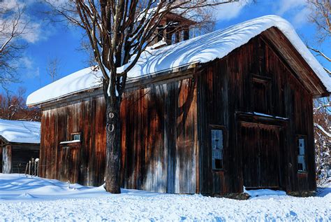 Old Rustic Snow Covered Barn Photograph By Anthony Paladino Pixels