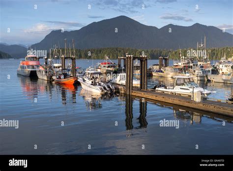 Tofino Canada Fishing And Tour Boats At The Tofino Dock On Clayoquot