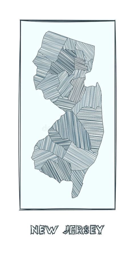 Mapa De New Jersey Con Regiones Ilustración del Vector Ilustración de