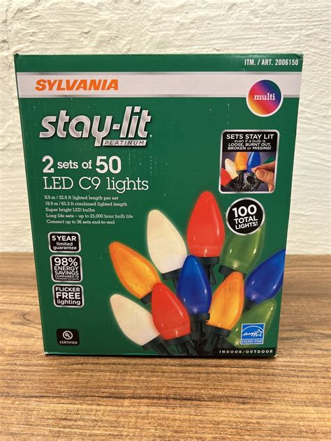 Sylvania Stay Lit Platinum Multicolor LED C Lights Sets Of Lights EBay