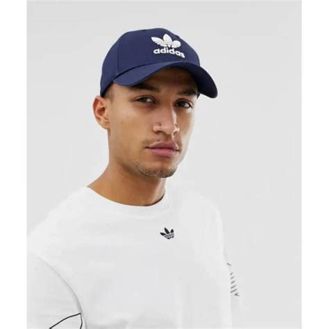 Bnwt Adidas Trefoil Baseball Cap In Collegiate Navy White Mens