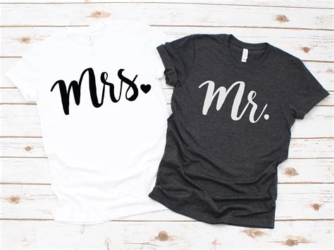 Mr And Mrs T Shirt Set Couples T Shirts Husband And Wife Shirts